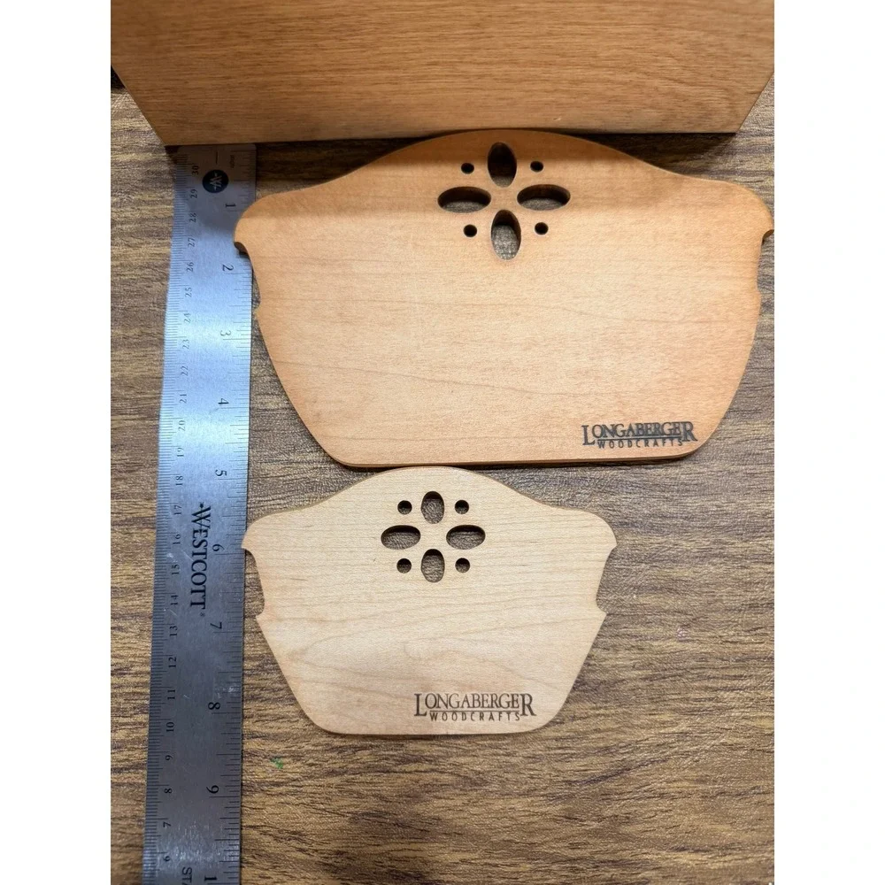 Longaberger Woodcrafts Basket Dividers Set of 2 Wood Floral Cutout Organization